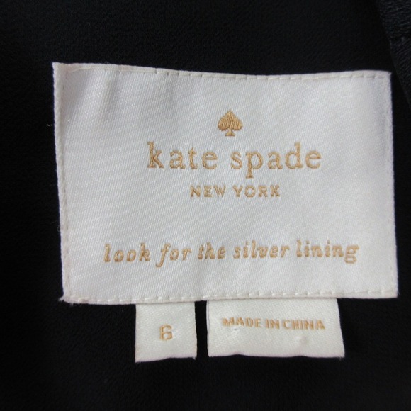 Kate Spade Sequin Fringe Sleeve Swing Dress 6 Black Cocktail Party Designer 430 - Picture 4 of 14